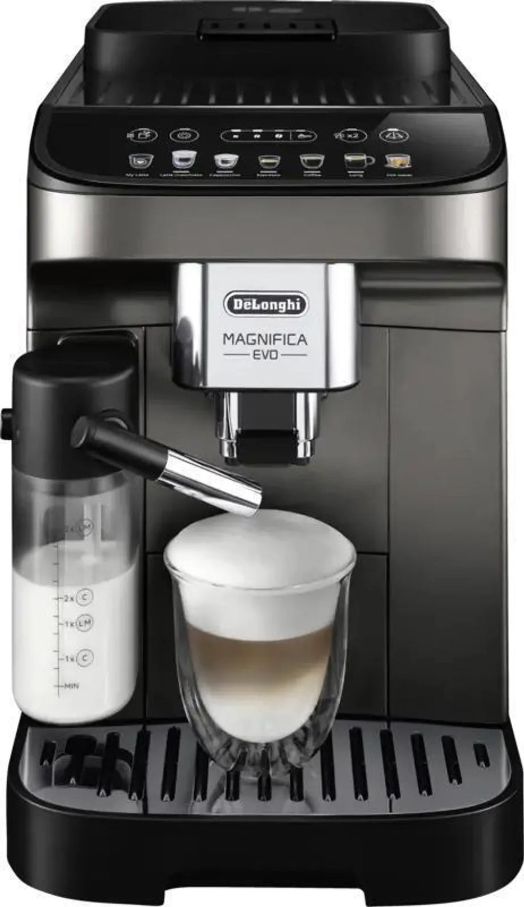 DeLonghi ECAM 290.81.TB Magnifica Evo Milk, Kaffee-Vollautomat, titanium/schwarz