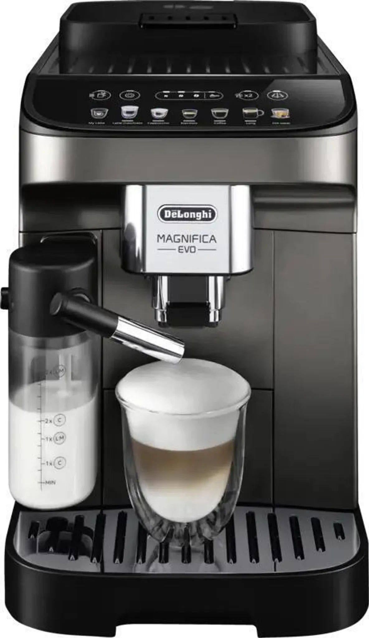 DeLonghi ECAM 290.81.TB Magnifica Evo Milk, Kaffee-Vollautomat, titanium/schwarz