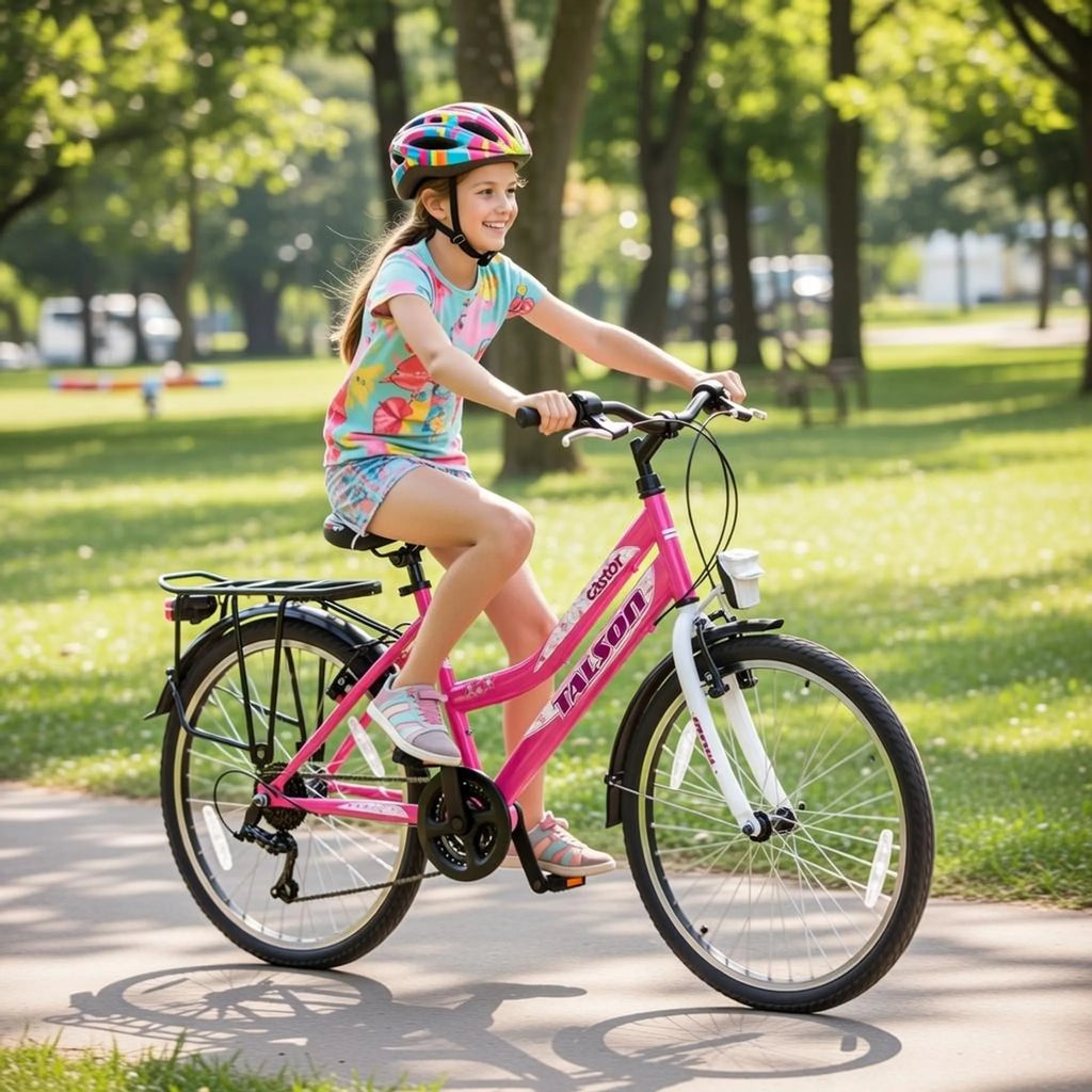 24 Zoll Kinderfahrrad Shimano 21-Gang mit Beleuchtung Rosa 630