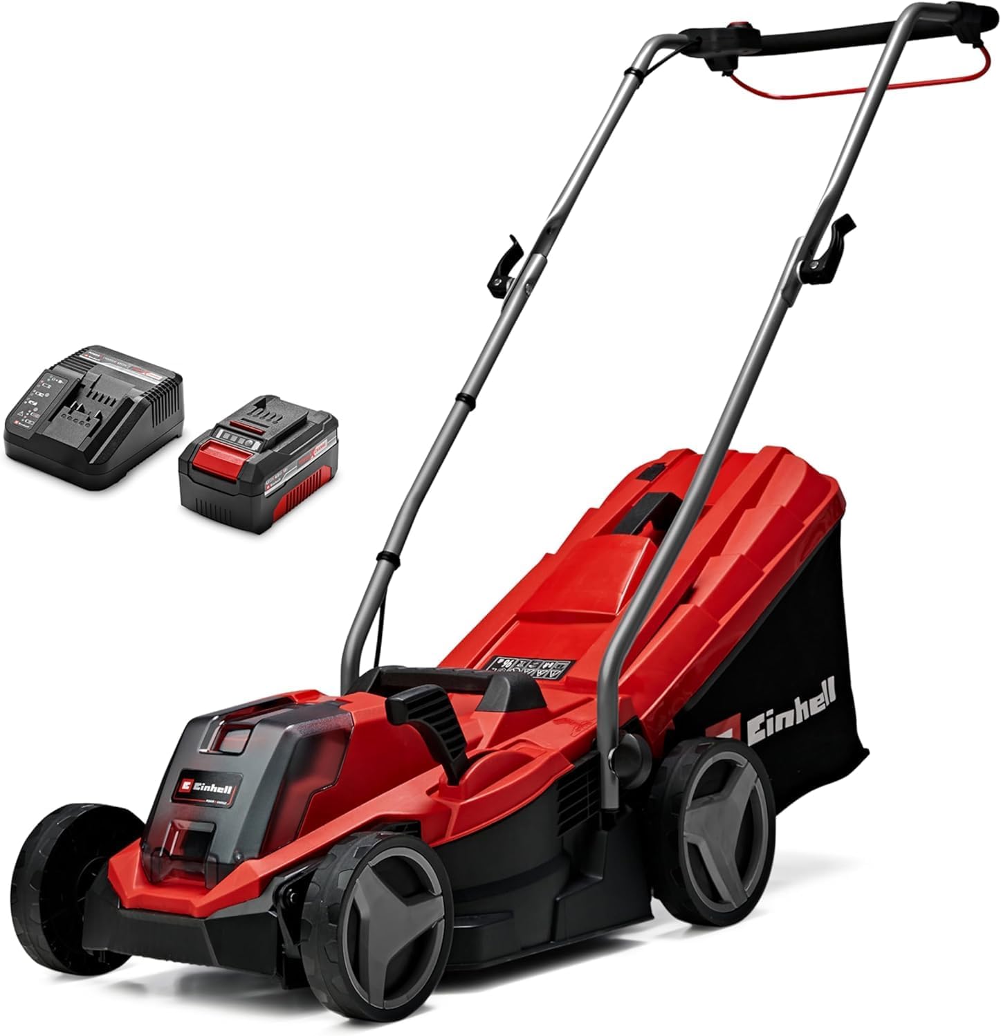Einhell GE-CM 18/33 Li Akku-Rasenmäher – 18V, 33 cm, Brushless, bis 200 m², 30L Fangkorb, inkl. Akku & Ladegerät