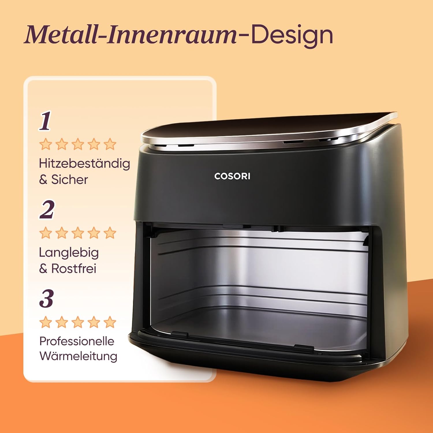 COSORI TurboBlaze Heißluftfritteuse 6L – 9-in-1 Airfryer XXL, Leiser DC Motor, 5 Stufen, Energiesparend