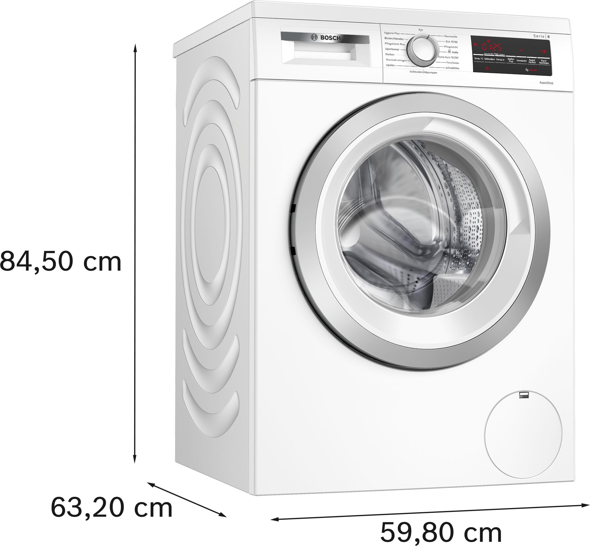 Bosch WUU28T42 Serie 6 Waschmaschine 9 kg, unterbaufähig, 1400 U/Min, maximale Energie- und Wasserersparnis, SpeedPerfect