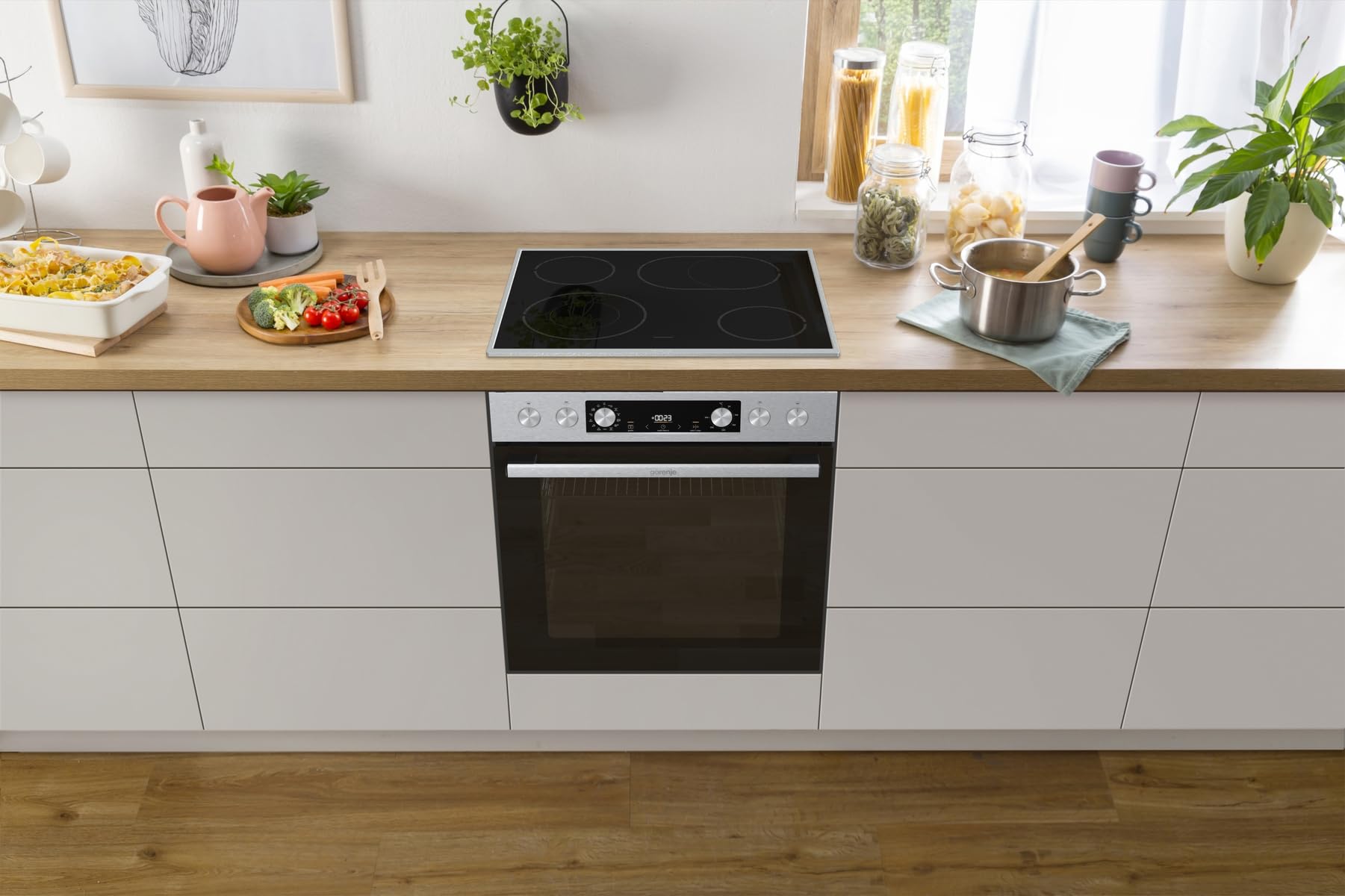 Gorenje Built-in Oven Set Hot Air Inox Set 4 with Ceramic Hob / 77 Liter / ExtraSteam