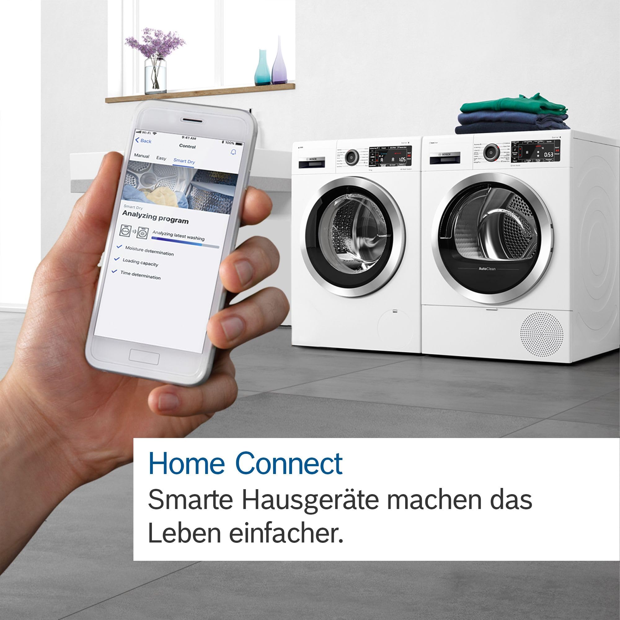 Bosch WGB244040 Serie 8 Smarte Waschmaschine, 9 kg, 1400 U/Min, Made in Germany, Active Water Plus Energie- und Wasserersparnis