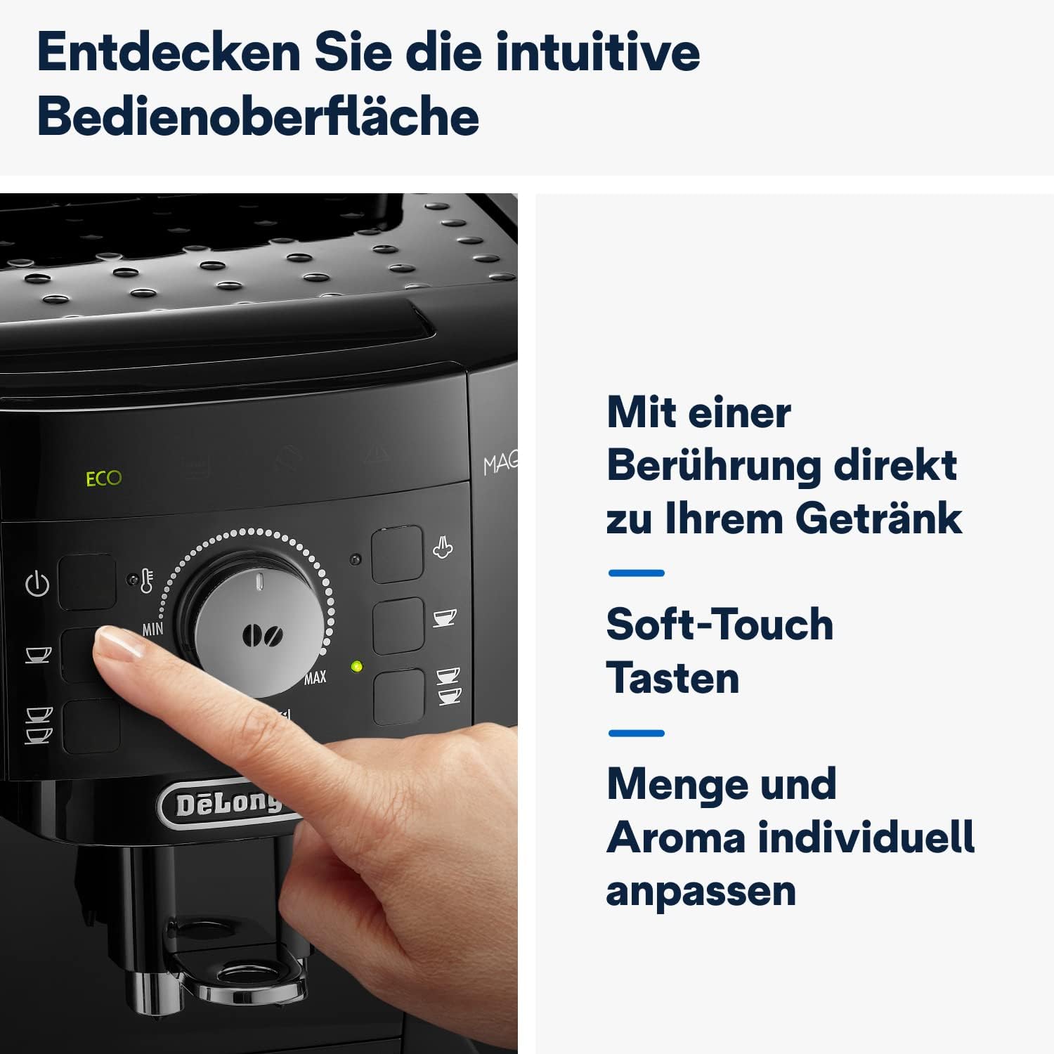 De’Longhi Magnifica S ECAM11.112.B Kaffeevollautomat – Espresso & Cappuccino, Milchaufschäumer, Schwarz