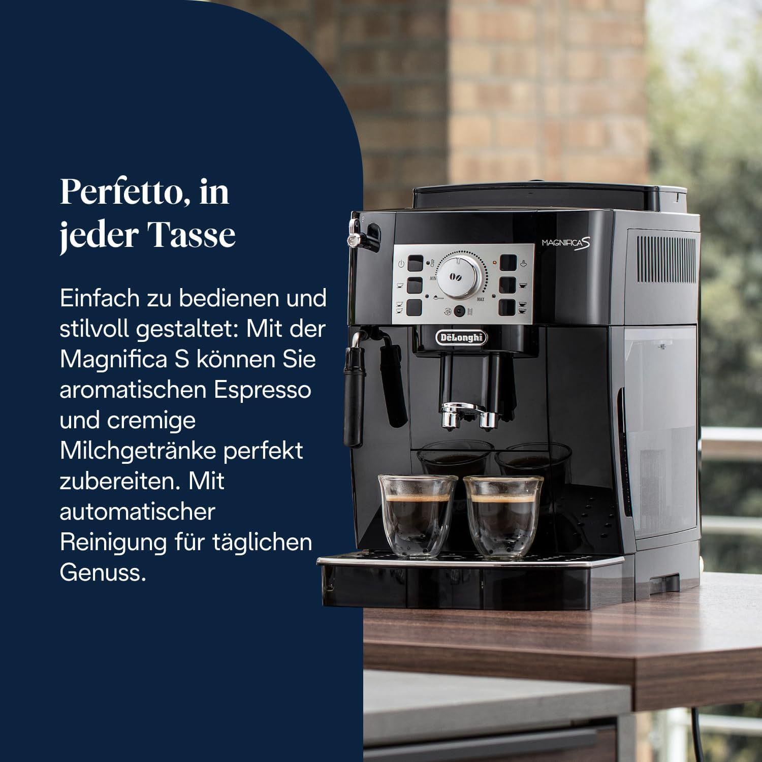 De’Longhi Magnifica S ECAM22.110.B Kaffeevollautomat – Espresso & Cappuccino, Milchaufschäumer, Schwarz