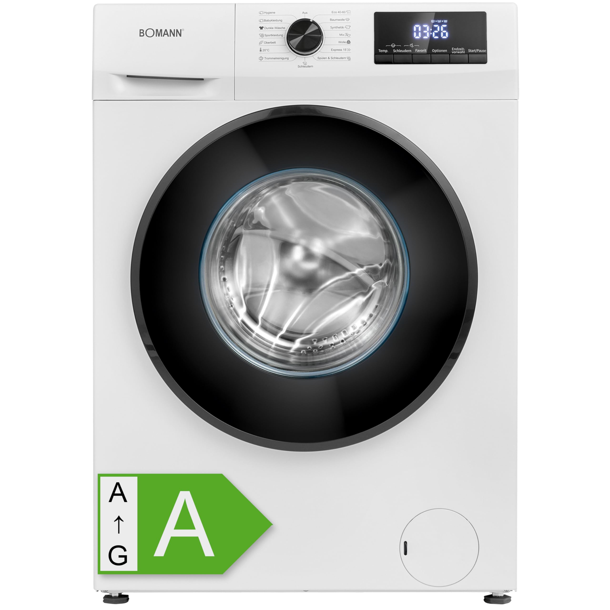 Bomann® Waschmaschine 7kg | max. 1400 U/min | 10 Jahre Motorgarantie | effizienter, leiser & langlebiger Invertermotor