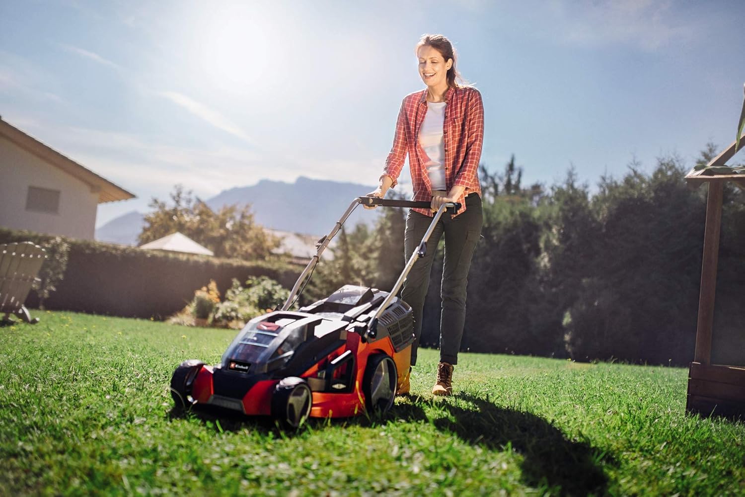 Einhell GE-CM 43 Li M Akku-Rasenmäher – 36V, 43 cm, Brushless, bis 600 m², 63L Fangkorb, inkl. 2x 4,0Ah Akku & Ladegerät