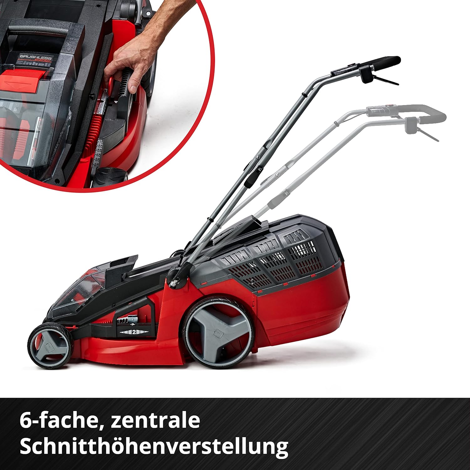 Einhell GE-CM 43 Li M Akku-Rasenmäher – 36V, 43 cm, Brushless, bis 600 m², 63L Fangkorb, inkl. 2x 4,0Ah Akku & Ladegerät