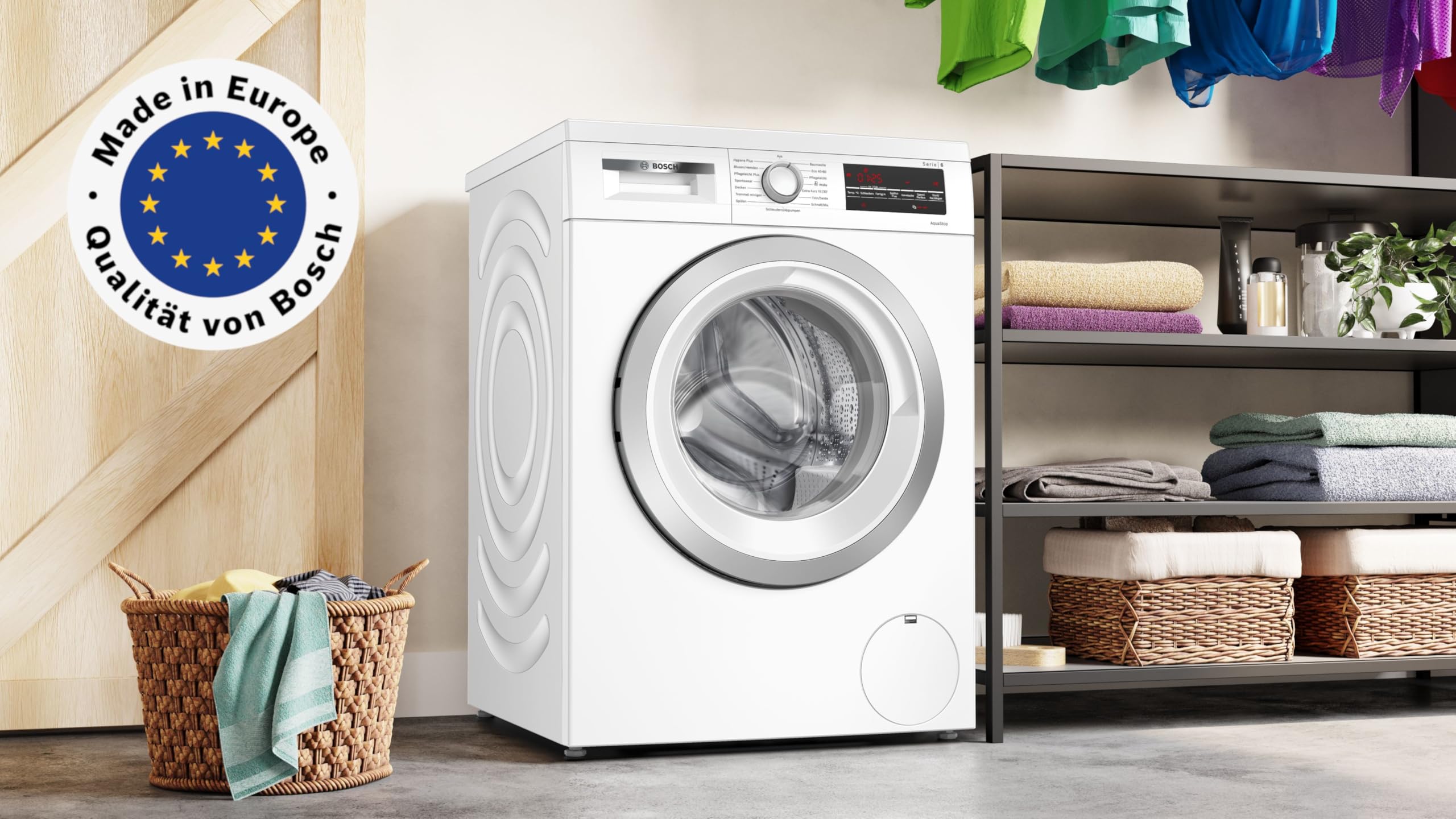 Bosch WUU28T42 Serie 6 Waschmaschine 9 kg, unterbaufähig, 1400 U/Min, maximale Energie- und Wasserersparnis, SpeedPerfect