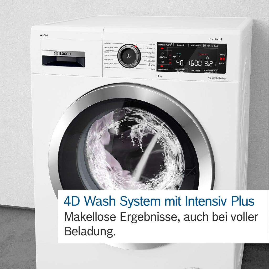 Bosch WGB244040 Serie 8 Smarte Waschmaschine, 9 kg, 1400 U/Min, Made in Germany, Active Water Plus Energie- und Wasserersparnis