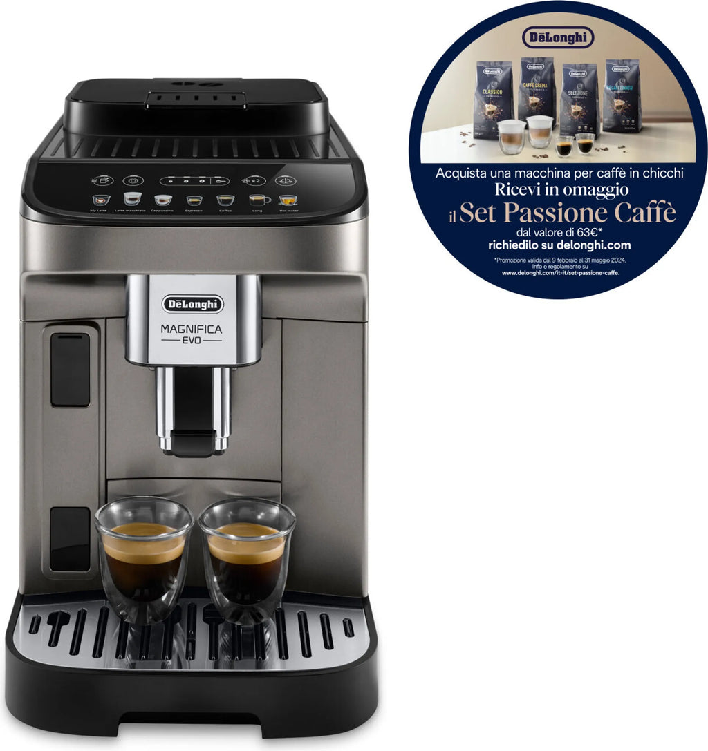 DeLonghi ECAM 290.81.TB Magnifica Evo Milk, Kaffee-Vollautomat, titanium/schwarz