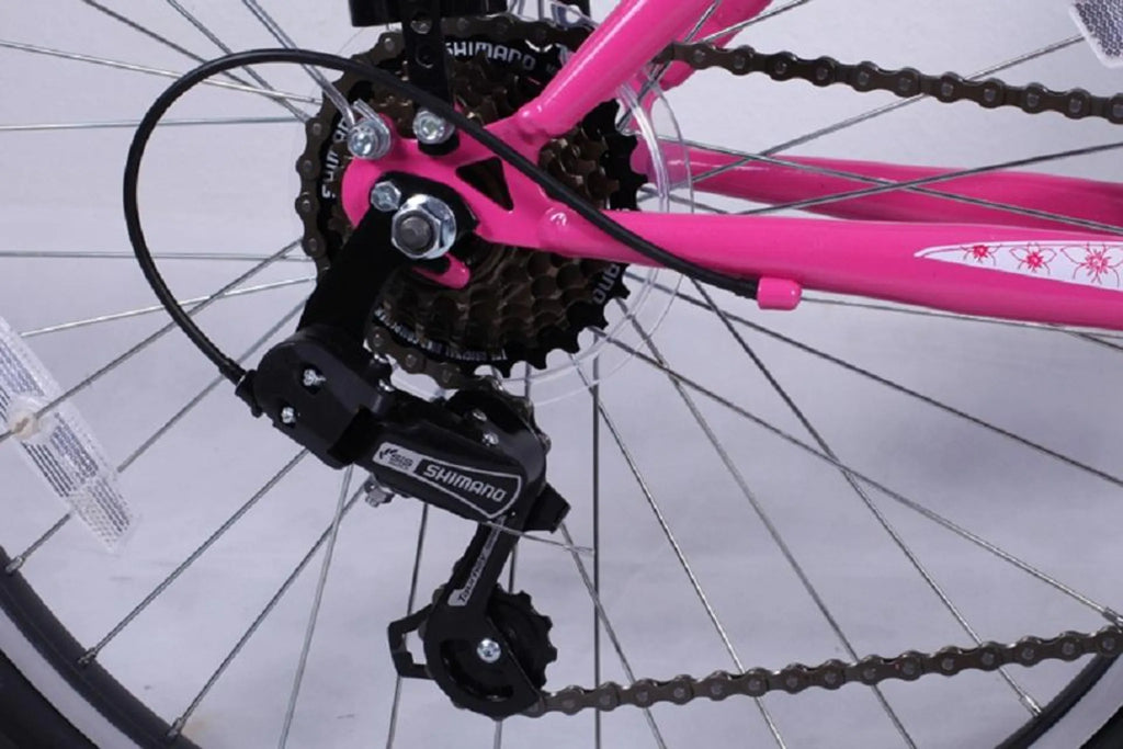 24 Zoll Kinderfahrrad Shimano 21-Gang mit Beleuchtung Rosa 630