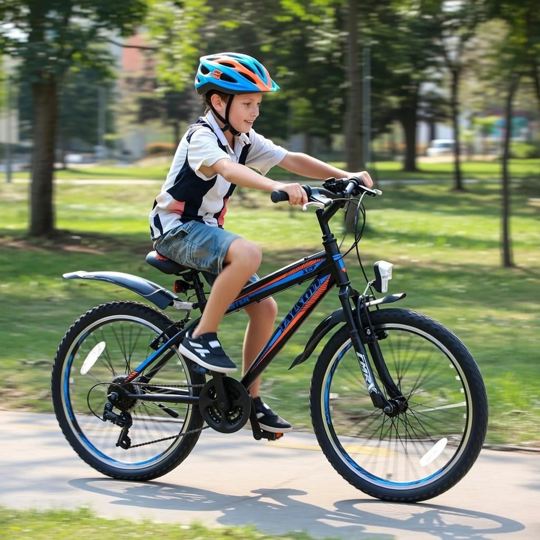 20 Zoll Fahrrad MTB mit Beleuchtung und SHIMANO 18-Gang Faster SBO