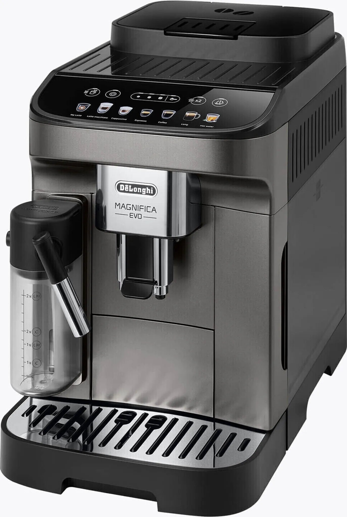 DeLonghi ECAM 290.81.TB Magnifica Evo Milk, Kaffee-Vollautomat, titanium/schwarz