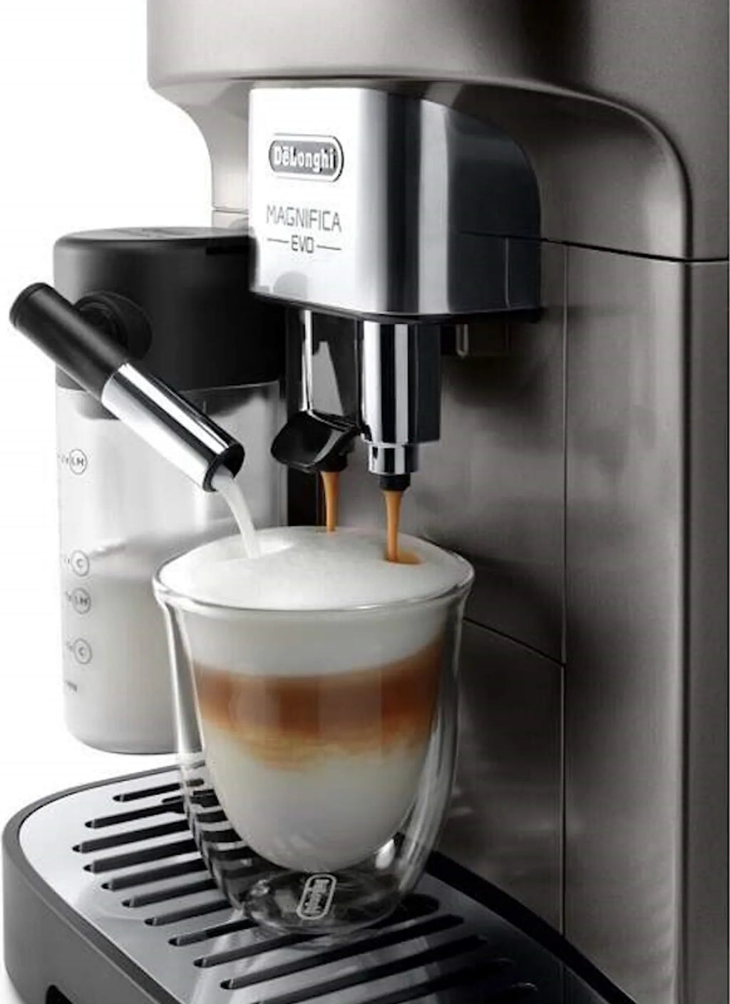 DeLonghi ECAM 290.81.TB Magnifica Evo Milk, Kaffee-Vollautomat, titanium/schwarz
