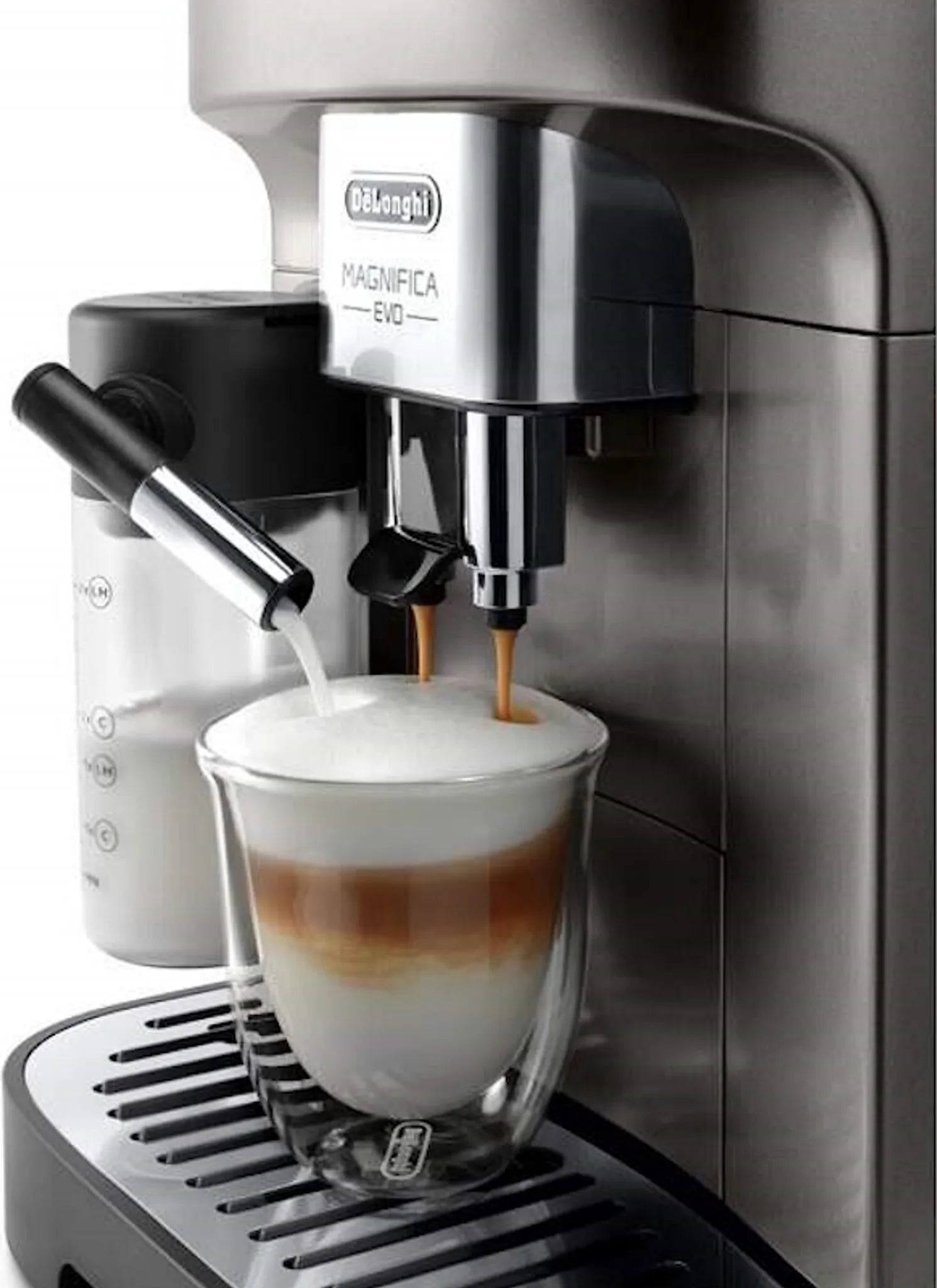 DeLonghi ECAM 290.81.TB Magnifica Evo Milk, Kaffee-Vollautomat, titanium/schwarz