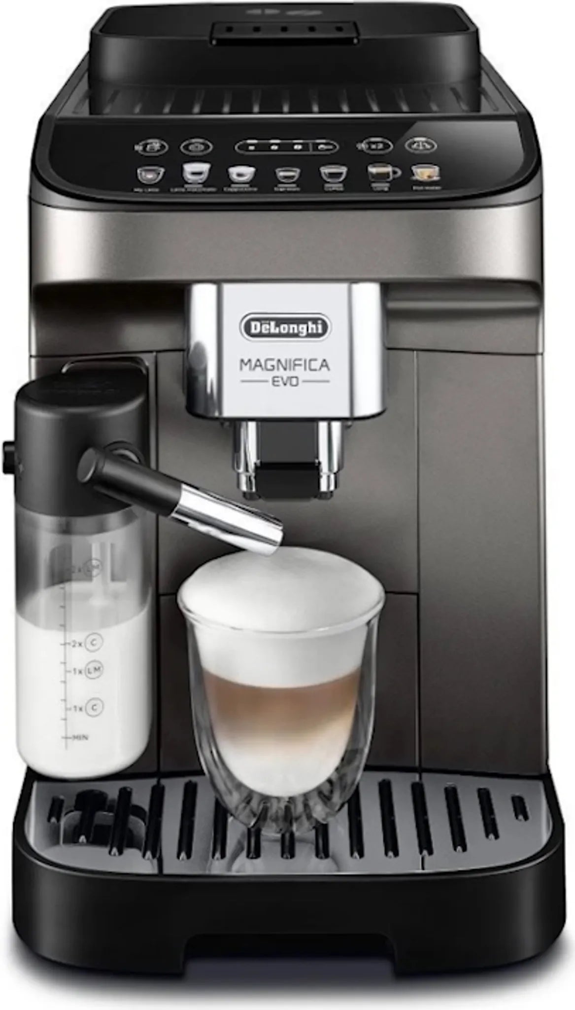 DeLonghi ECAM 290.81.TB Magnifica Evo Milk, Kaffee-Vollautomat, titanium/schwarz